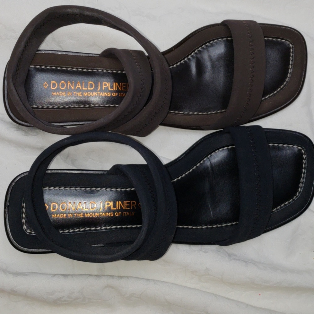 Brown Donald J. Pliner AnkleWrap BlockHeel Sandal